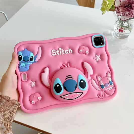 3D Cartoon Stitch Silicone Tablet Protective Soft Case For IPad Air 2 3 4 5 6 10.9 Mini 6 Pro 11 9 8 7th Generation Child Case