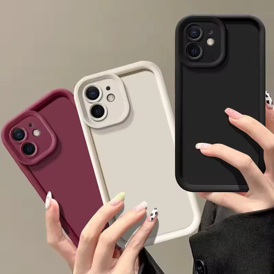 Candy Color Soft TPU Case For iPhone 16 14 15 Pro Plus 13 12 11 Pro Max 16e 8 XR X XS SE Shockproof Silicone Phone Cover Fundas